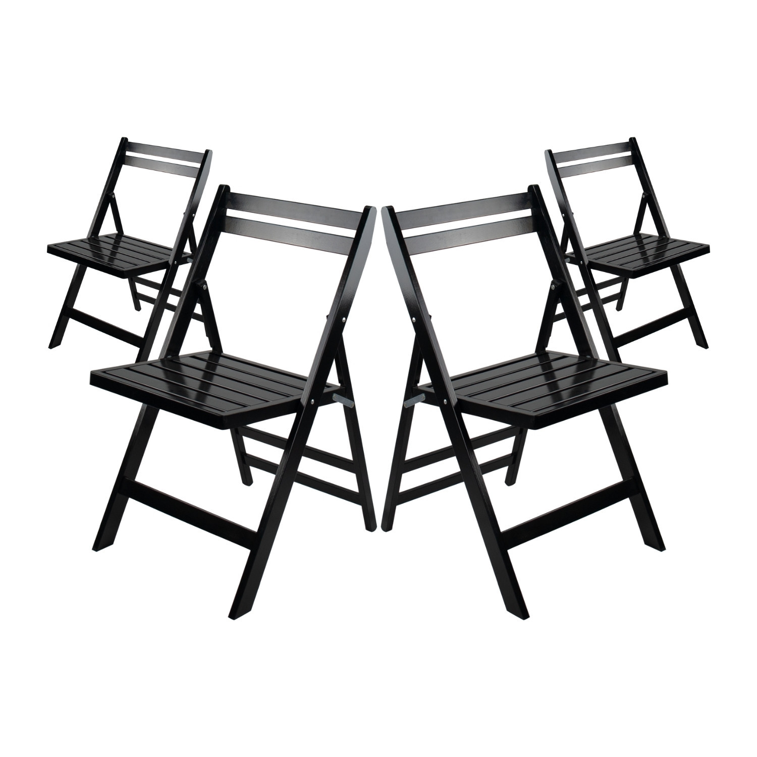 Pack 4 Sillas Plegables de Madera de Bambú Biano 46x44x78cm O91 Sillas y Sillones de Exterior 1